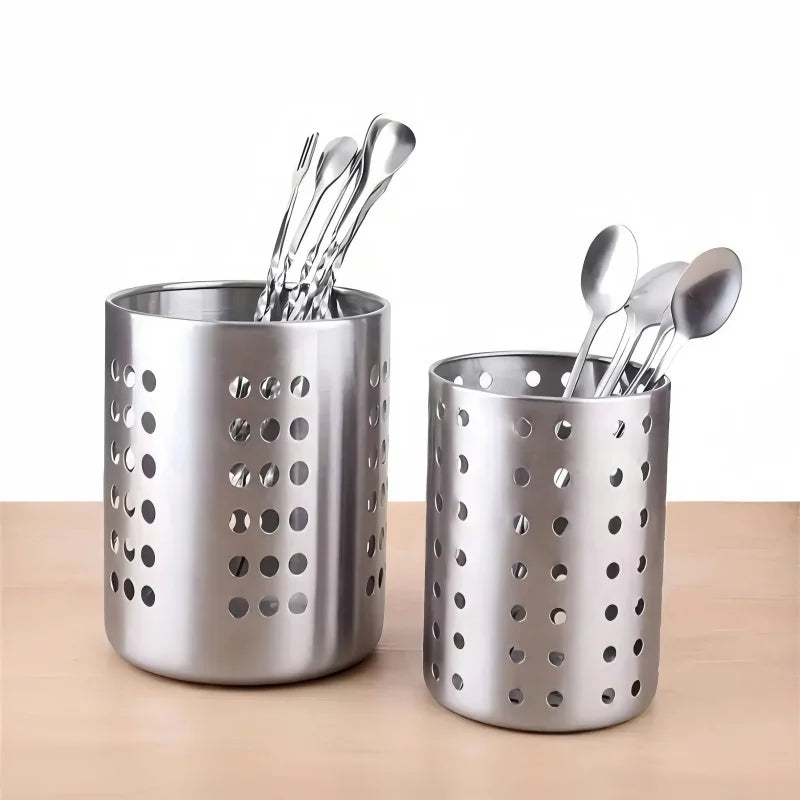 Tejesa 1/2 piece stainless steel cylindrical chopstick cutlery storage box suitable for home kitchens, restaurants, and dormitories