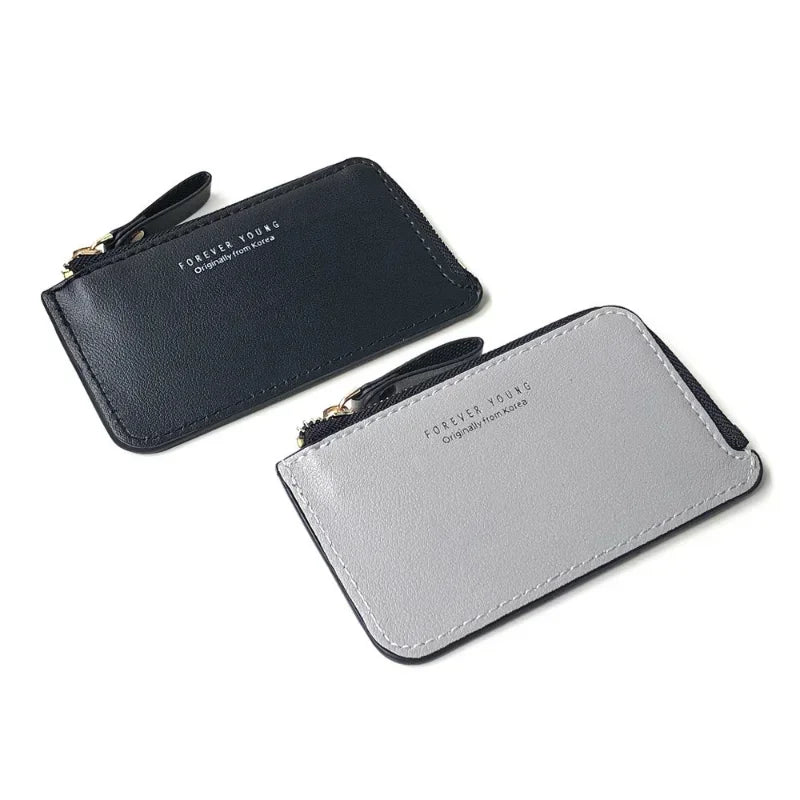 Fashion Slim Men's Leather Small Wallet Credit Card Holder Wallet For Men Small Cash Zipper Coin Purse Men Leather Wallet
