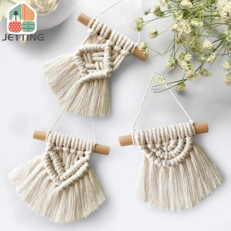 Bohemia Handwoven Macrame Tapestry with Tassels Bedroom Living Room Hanging Decorations Farmhouse Decoration Accessories