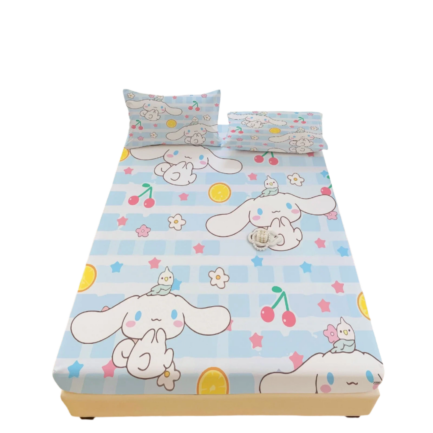 Hemasa  Bed Mattress Cover Cute Cartoon Painted Bed Linen Fitted Sheet For Kids Adult Single Double Size