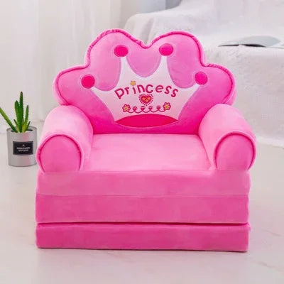 Cartoon Kid Sofa Fashion Crown Seat Toddler Child Chair Mini Folding Sofa with Filling Material 110cm Comfortable Kid Sofa