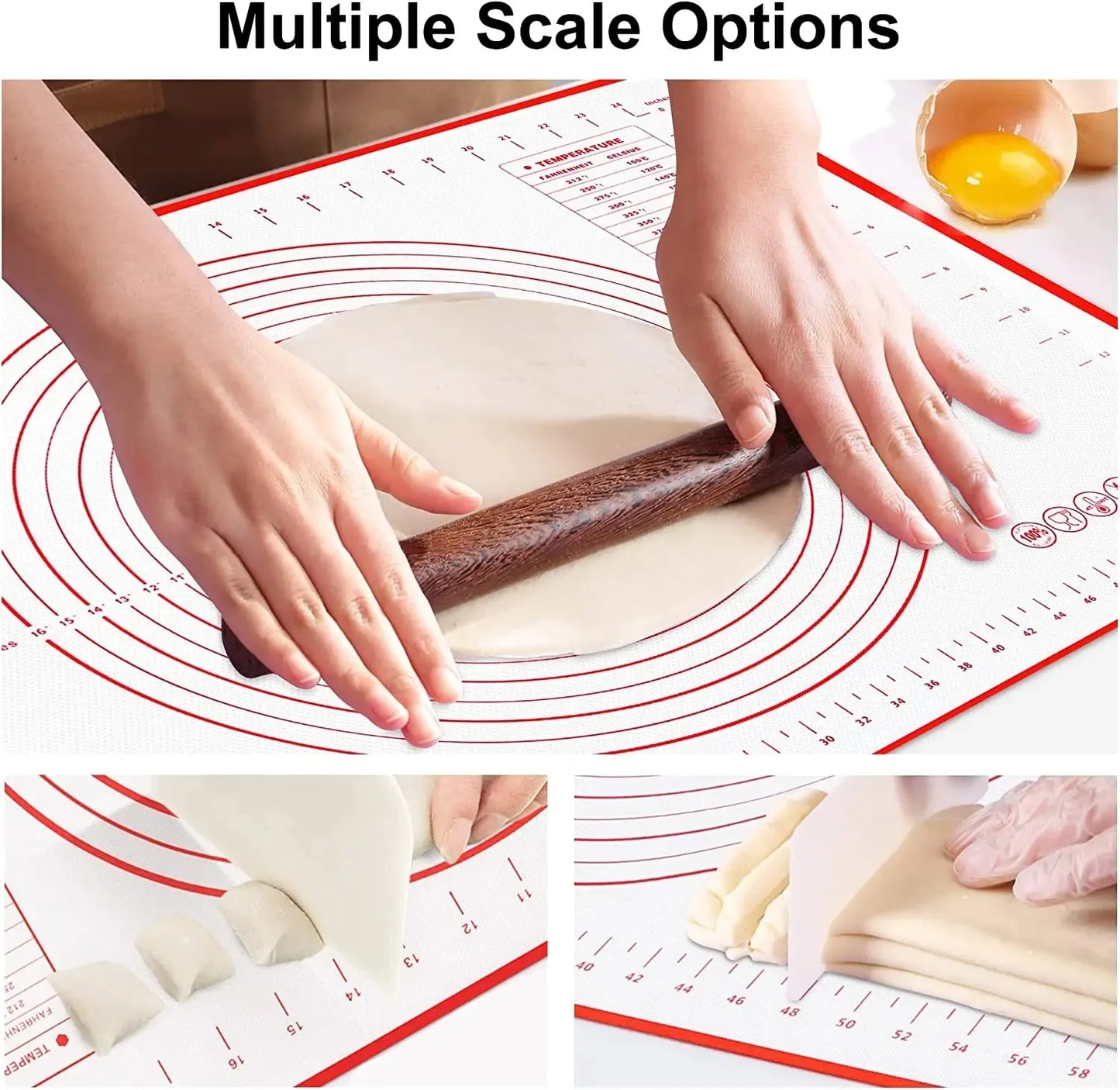 Hemasa Silicone Baking Mat Kneading Pad Dough Mat Pizza Cake Dough Maker Kitchen Cooking Grill Non-Stick Gadgets Bakeware Pastry Mat