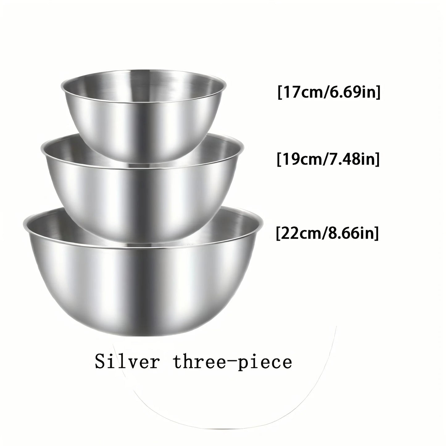 Tejesa 3Pcs stainless steel bowls for mixing/kneading dough/ serving salads for  kitchen