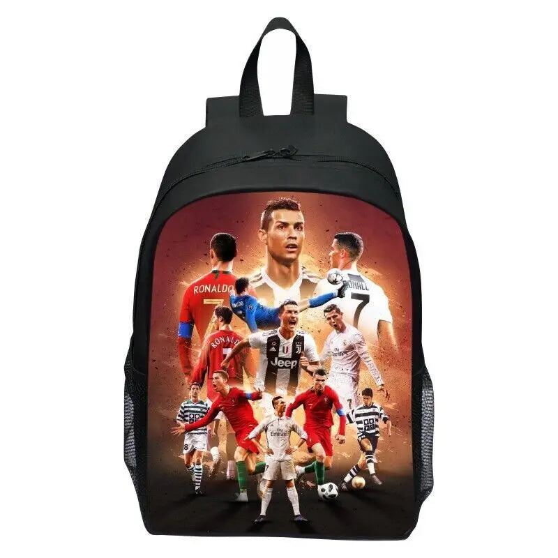 New CR7 Ronaldo Backpack Student School Travel Shoulders Bag Rucack Gift~