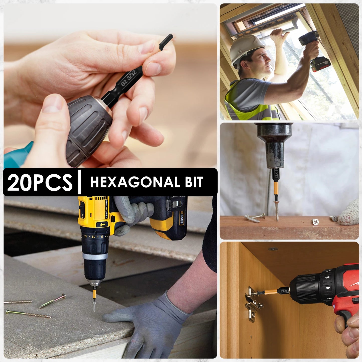 24/12pcs Hex Head Allen Wrench Power Drill Bit Set S2 Steel Magnetic Screwdriver Extend Adapter Hex Shank Drill Bit Repair Tool