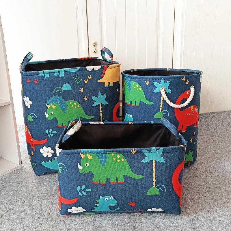 Hemasa Dinosaur Storage Basket Foldable Laundry Basket Toy Clothes Storage Hamper Organizer Storage Box for Bathroom Bedroom Nursery