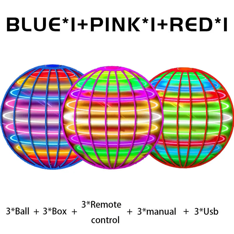 Hemasa Flying Ball Boomerang Flyorb Magic With LED Lights Drone Hover Ball Fly Nova Orb Flying Spinner Fidget Toys Children Gift