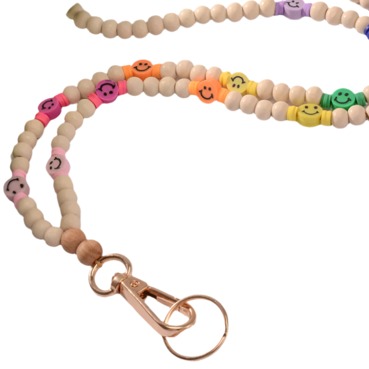Hemasa New Fashion Wood Beads Necklace Keychains lanyard for Women /Girls