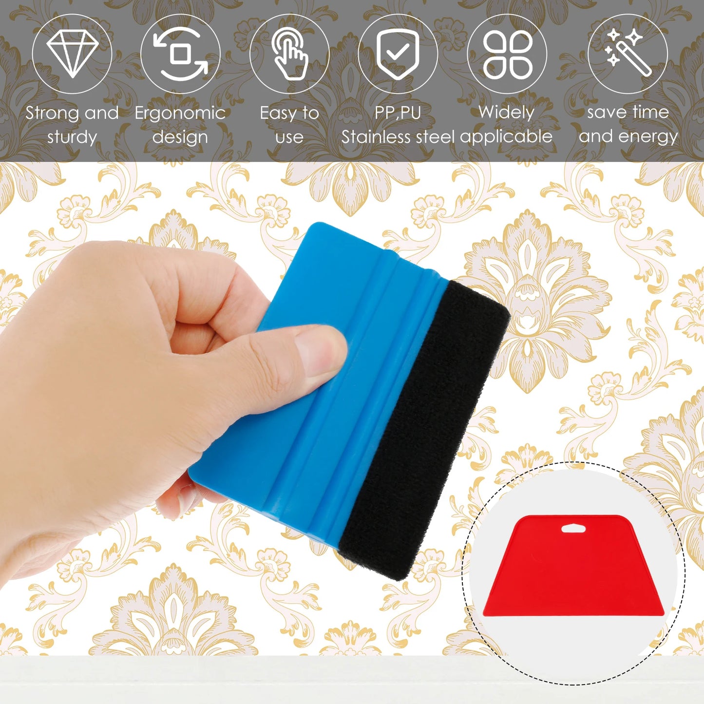 Tejesa 13/7pc Wallpaper Smoothing Tool Kit Applying Wallpaper Scraper Tint Film Installation Carving Gadget for Peel Sticke Wallpaper