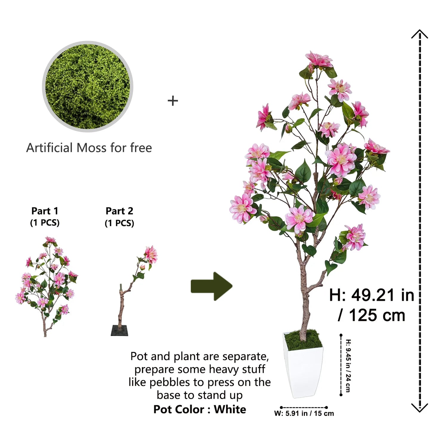 Tejesa 125-180CM Artificial Chrysanthem tree plant faux flower Indoor outdoor fake plant for home garden wedding living room decoration