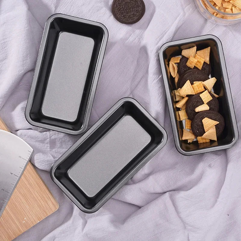Tejesa 4/6Pcs Mini Bread Mold Carbon Steel Nonstick Cake Pan Toast Mold 6Inch Rectangular Cake Baking Tray Loaf Pan Kitchen Baking Tool