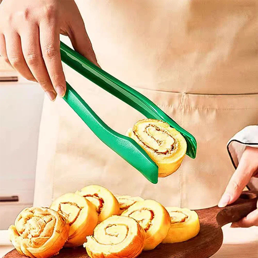 Hemasa 3Pcs/Set   Pastic Food Tong /Vegetable Salad Clip Bread Dessert Clamp