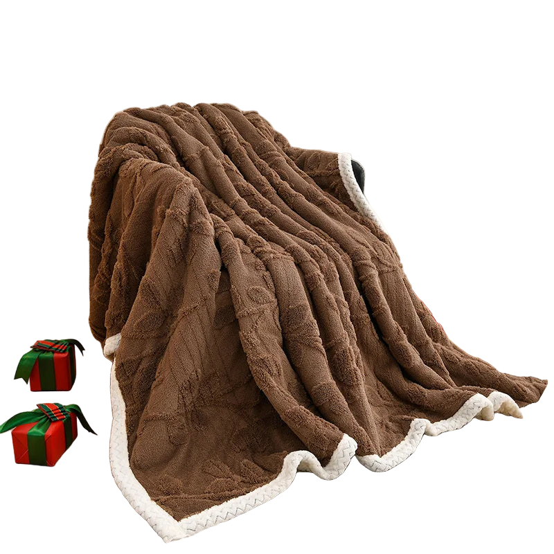 Tejesa Double Layer Taffeta Fleece Christmas Sofa Blanket French Style Jacquard Bed Throw Blankets Autumn Winter Warm Plush Bedspread