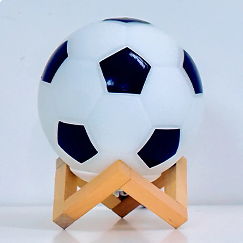 Hemasa Modern Glass Football Table Lamps for Living Room Bedroom Football Desk Lamp Children's Room Home Decor Led Night Light Fixtures