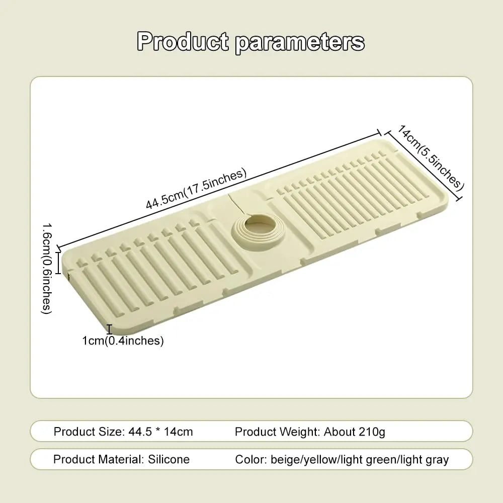 Hemasa Sink  Mat for Kitchen Sink Splash Guard Silicone Draining Mat / Sink Tray for Drain Rack