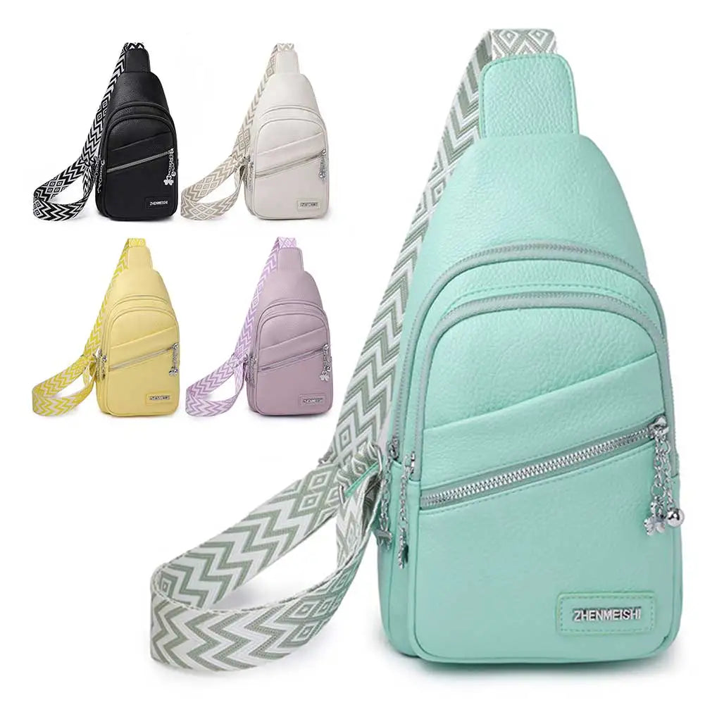 Hemasa Women Sling Chest Bags Fanny Pack Fashion Leather Waist Bags Multifunctional Waist Pouch For Phone Shopping Holder Banana Bag