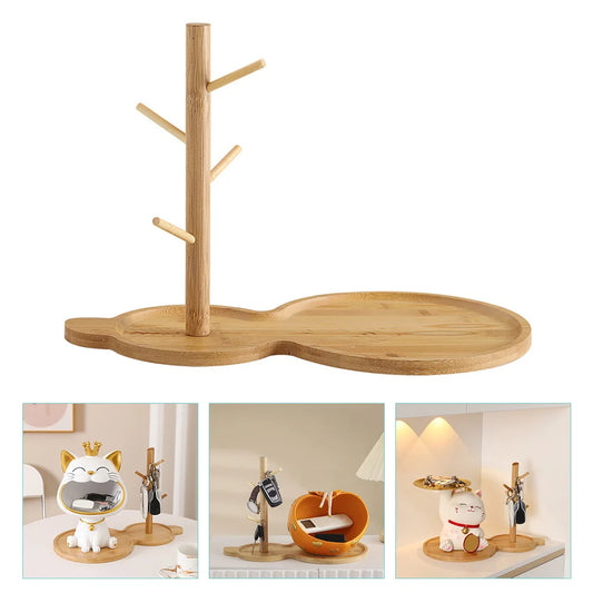 Woodsy Decor Earring Holder Tree Tray Dresser Bracelet Holder Bed Side Table Tray Entryway Key Tray Display Stand Storage Rack