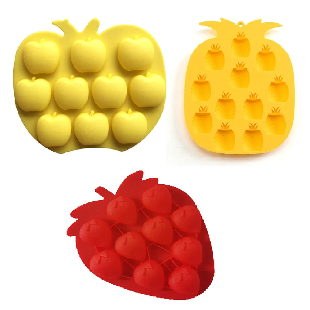 Fruit Silicone Cake Mold Apple Pineapple Strawberry DIY Chocolate Ice Candy Grinding Tool DIY Homemade Handmade Ice Mold