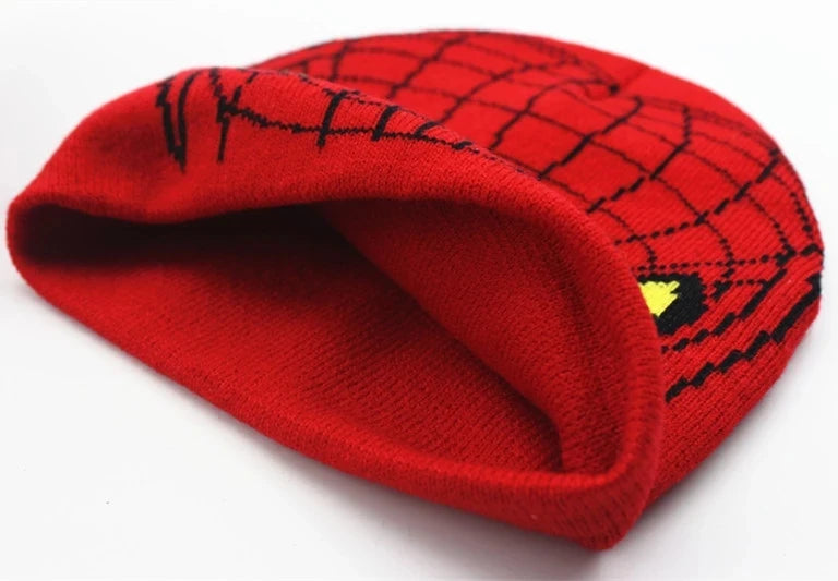 Disney Children's Hat Glove Set Baby Boys Knitted Hat Cartoon Warm Hat Cosplay Toy Marvel Spiderman Christmas Gift for Chridern
