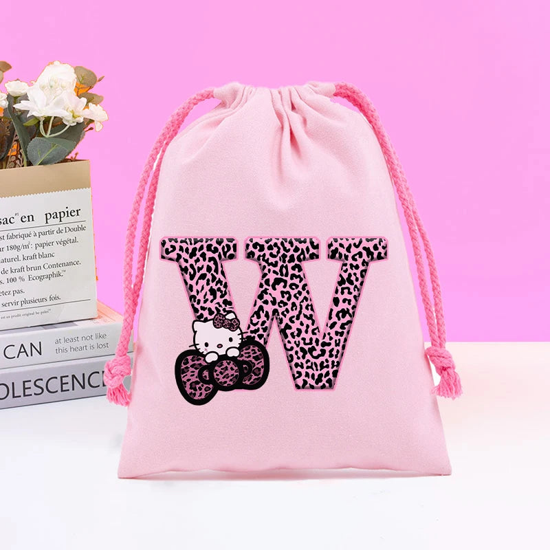 Sanrio Hello Kitty Drawstring Bagfor  Kids /Anime Letter Printed Bags Cookies Candy Storage Bag Wedding Jewelry Gift Bag