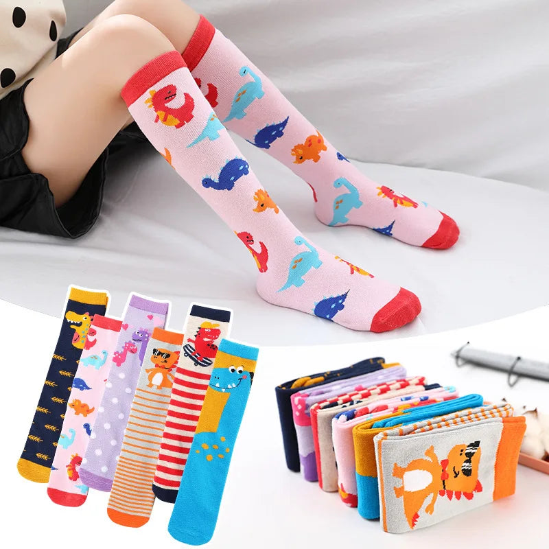 Girl Socks 3-12 Years Old Cotton Knee High Socks Lovely Long Children's Cute Animal Cartoon Kids Dance  Baby Legwarmer Freeship