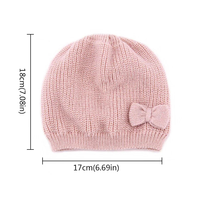 Winter Warm Baby Hat Cute Bowknot Baby Boys Girls Cap Beanies Soft Infant Toddler Ear Protection Hat Bonnet