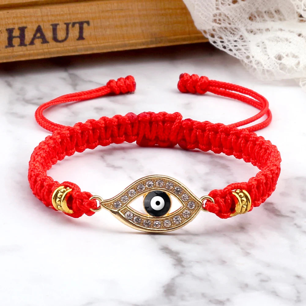 Adjustable Handmade Braided Rope Lucky Red String Bracelet Women Men Turkish Evil Eye Fashion Bracelet Friendship Amulet Jewelry