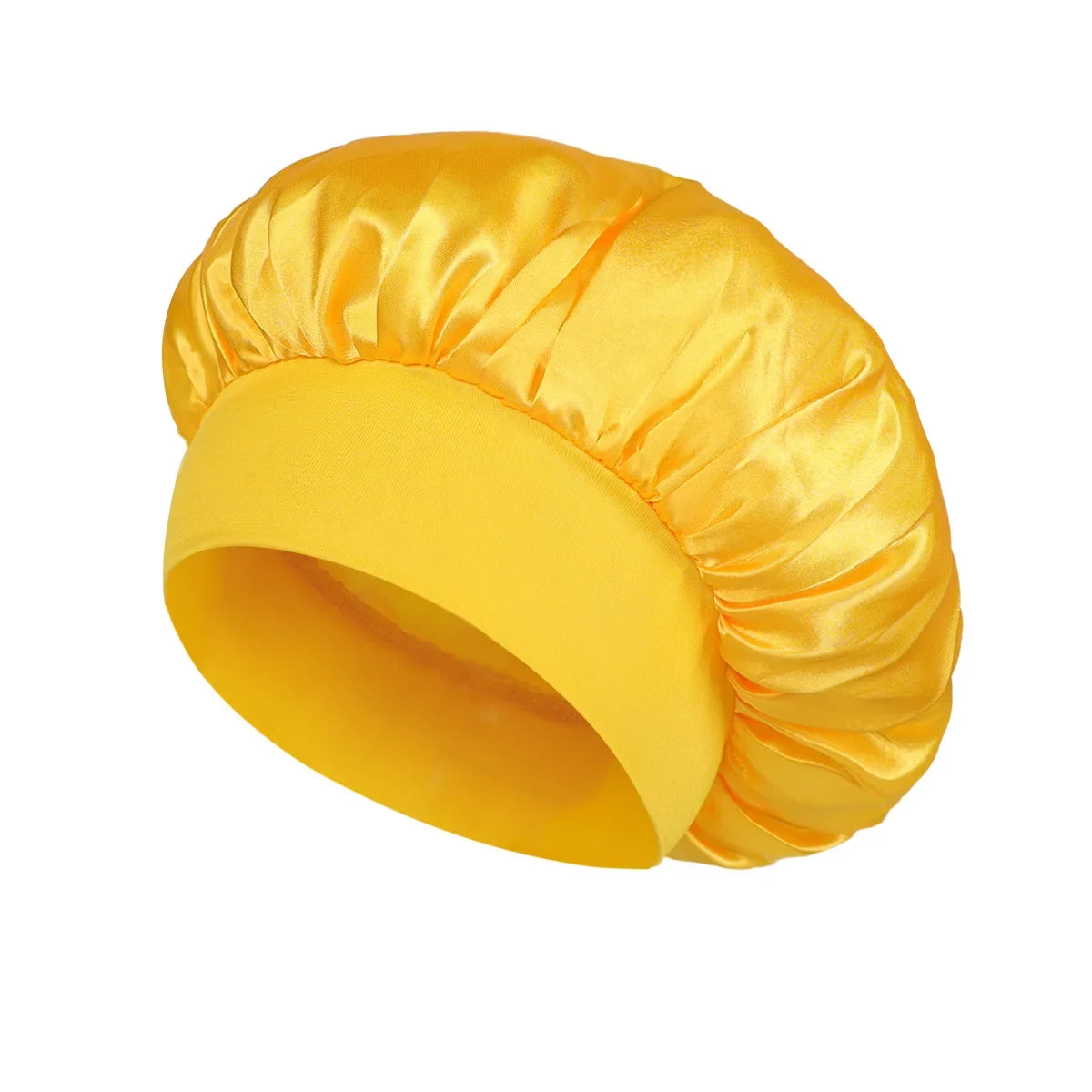 Hemasa Women Satin Bonnet Hair Bonnet for Sleeping Hair Care Silk Bonnets Solid Wide-brimmed Sleeping Hat with Elastic Soft Band