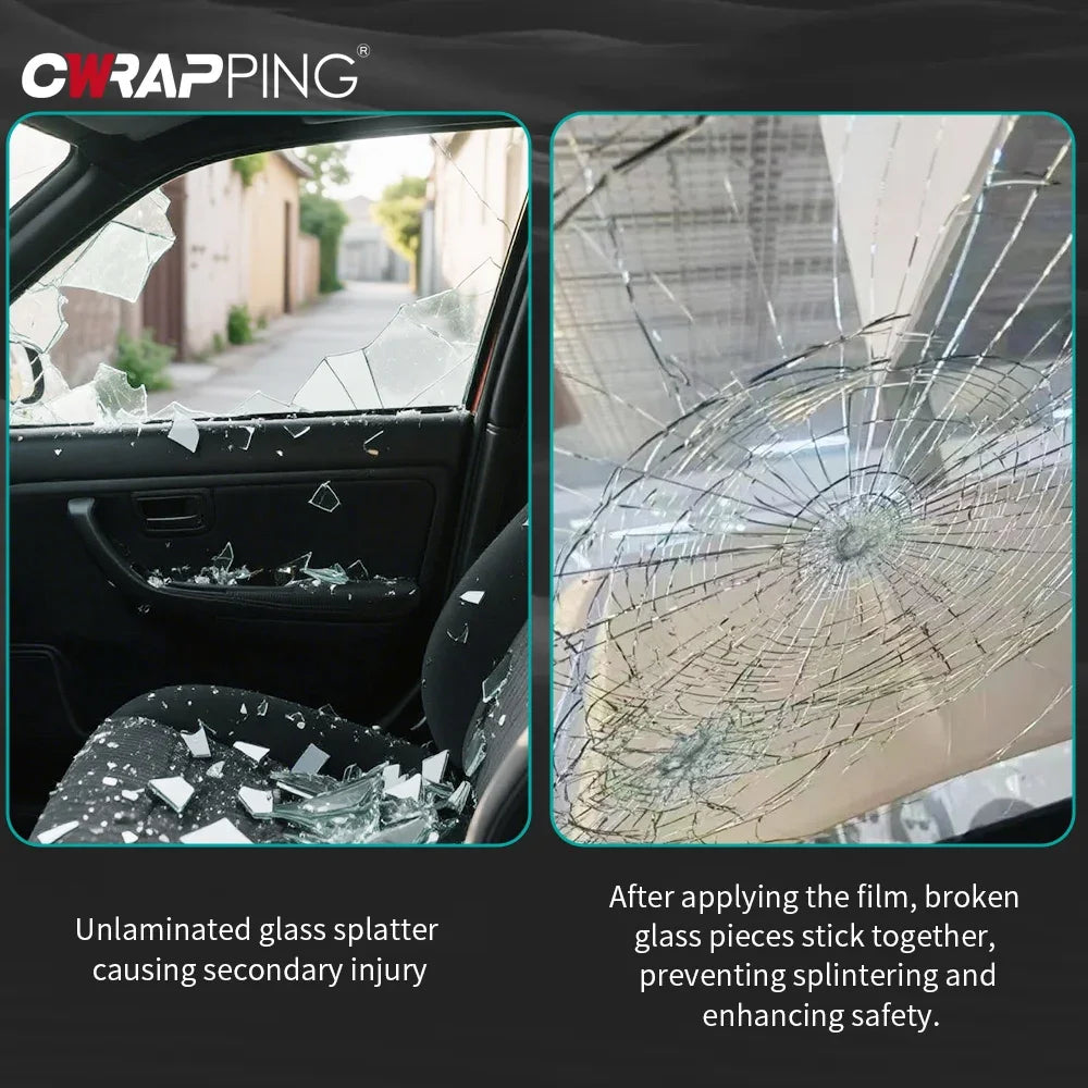 Car Window Protection Film Transparent Car Adhesive Vinyl Wrap PPF Waterproof Explosion-proof Glass Film for Auto Accessories