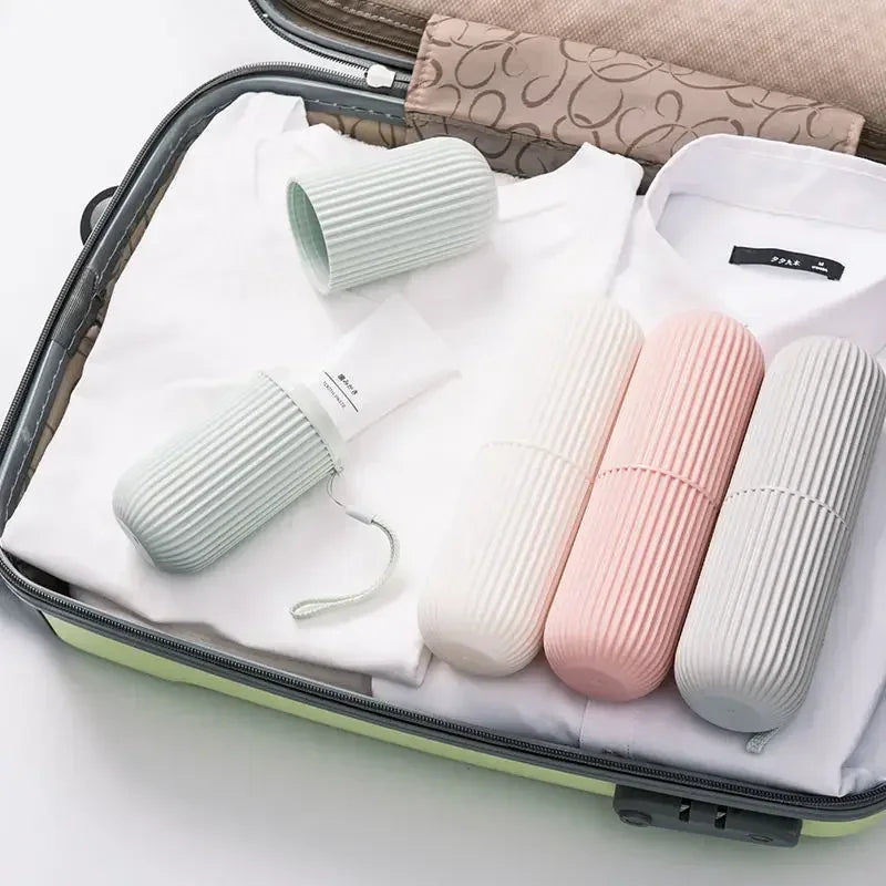 Hemasa Travel Portable Toothbrush Cup Bathroom Toothpaste Holder Storage Case Box Organizers