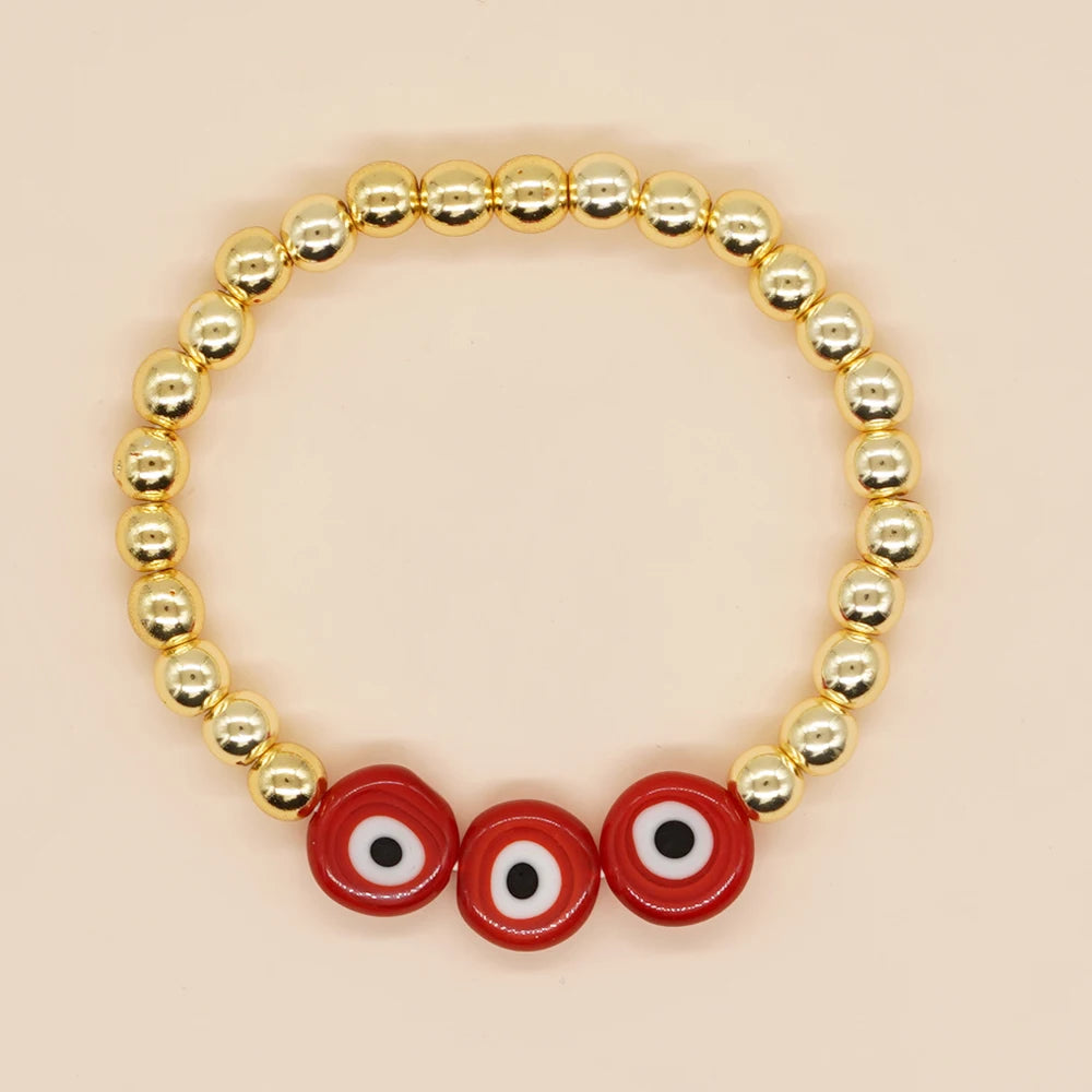 GO2BOHO New Turkish Evil Eye Beads Bracelet Handmade Trendy Friendship Bracelets for Women