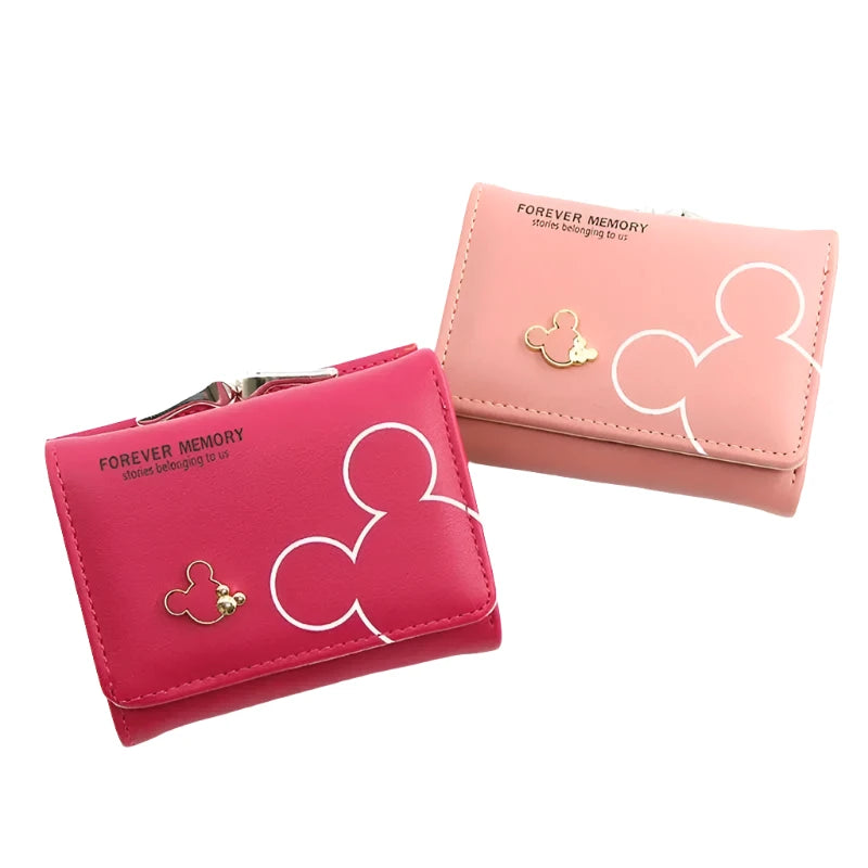 Hemasa  Mickey Mouse Wallet for Women's /PU Leather Coin Purse Woman Mini Short Wallets Girls