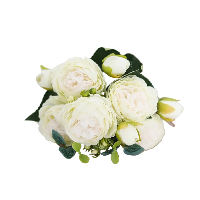Tejesa 3 Pcs  Peony Artificial Flower Exquisite Wedding Bridal Party Bouquets Home Vase Accessories Fake Christmas Table Garden Backdrop Decor
