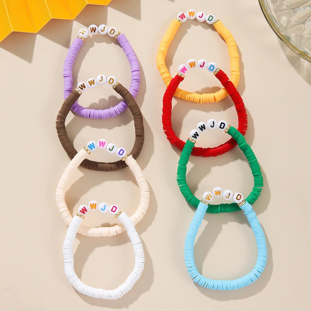 Hemasa 8pcs/set  Polymer Clay Beads Bracelets  for Women