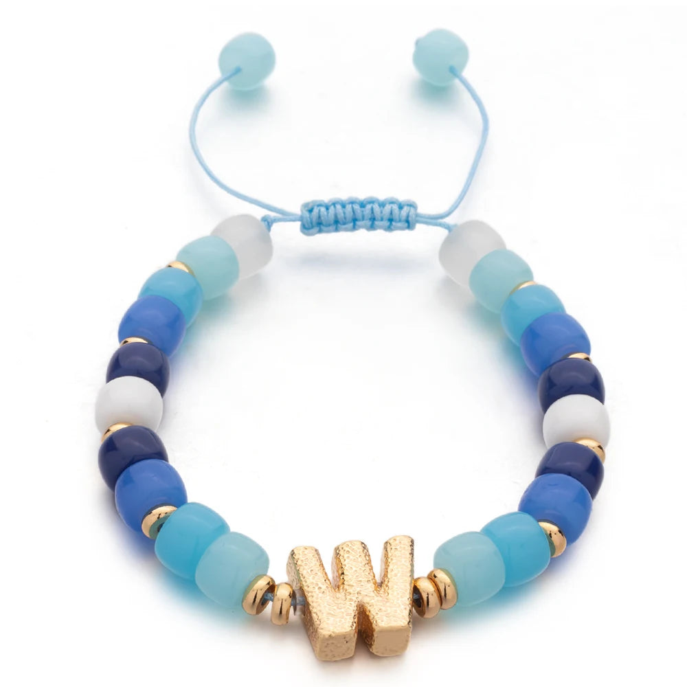 Tejesa Handmade  Colorful Glass Crystal Beads Braided Bracelets  with Heart Charms For Women