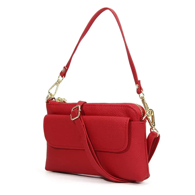 Tejesa Small Crossbody Bags/ Cellphone Pouch Wallet/ Genuine Leather Wristlet Clutch Handbags Purses with 2 Removeable Straps