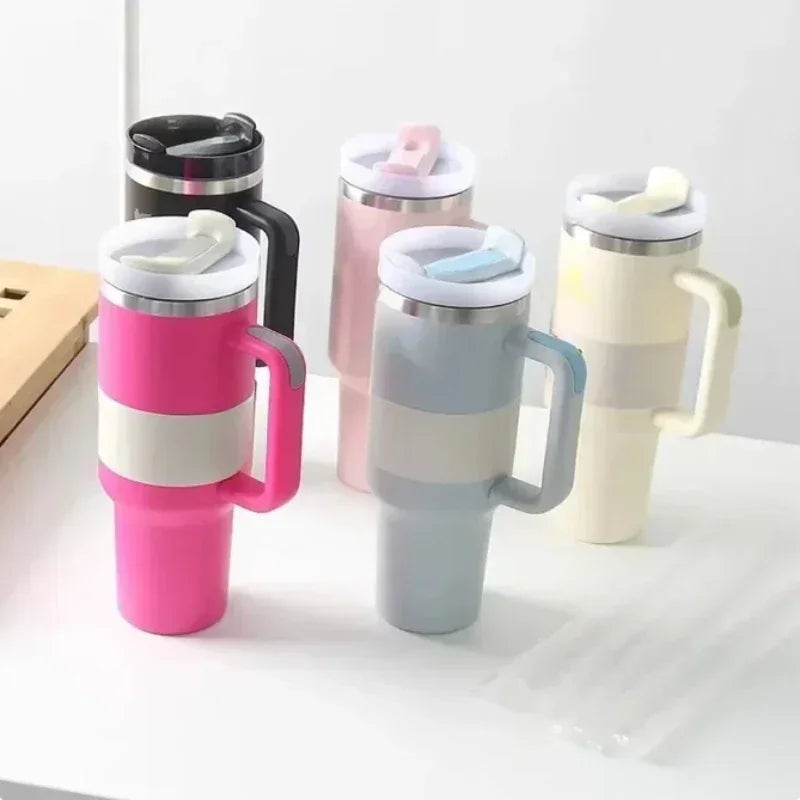 Hemasa 40oz Tumbler FlowState Straw Lid Stainless Steel Vacuum Insulated Car Mug /Double Wall Thermal Iced Travel Cup bottle