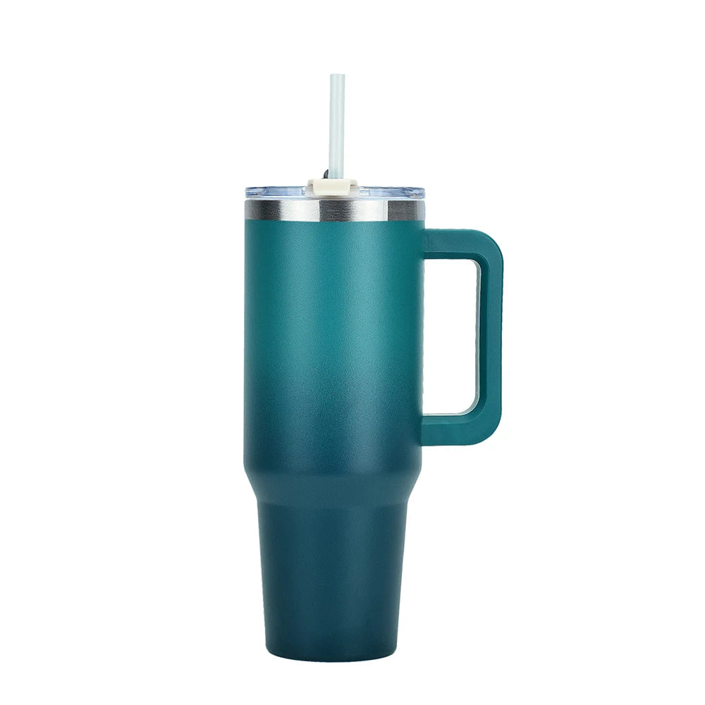 Hemasa 30OZ/ 40OZ Stainless Steel Thermos Bottle Large Insulated Cup Tumbler with Handle Straw Portable Sports Kettle Travel Car Ice Cup