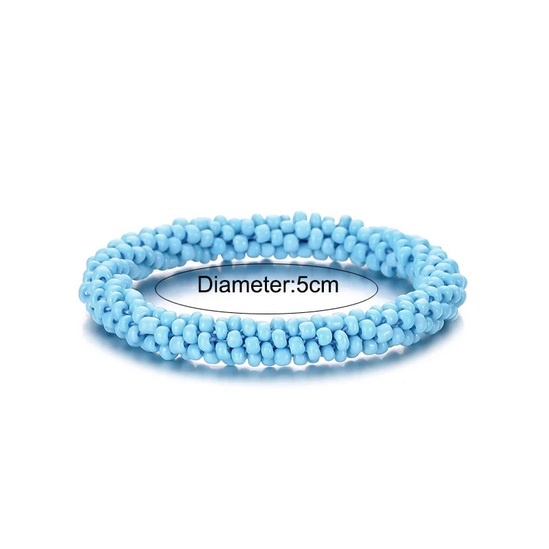 Bohemian Colorful Elastic Bracelet For Women Seed Beads Handmade Stretch Boho Femme Bracelets Bangles Jewelry Pulseras Mujer
