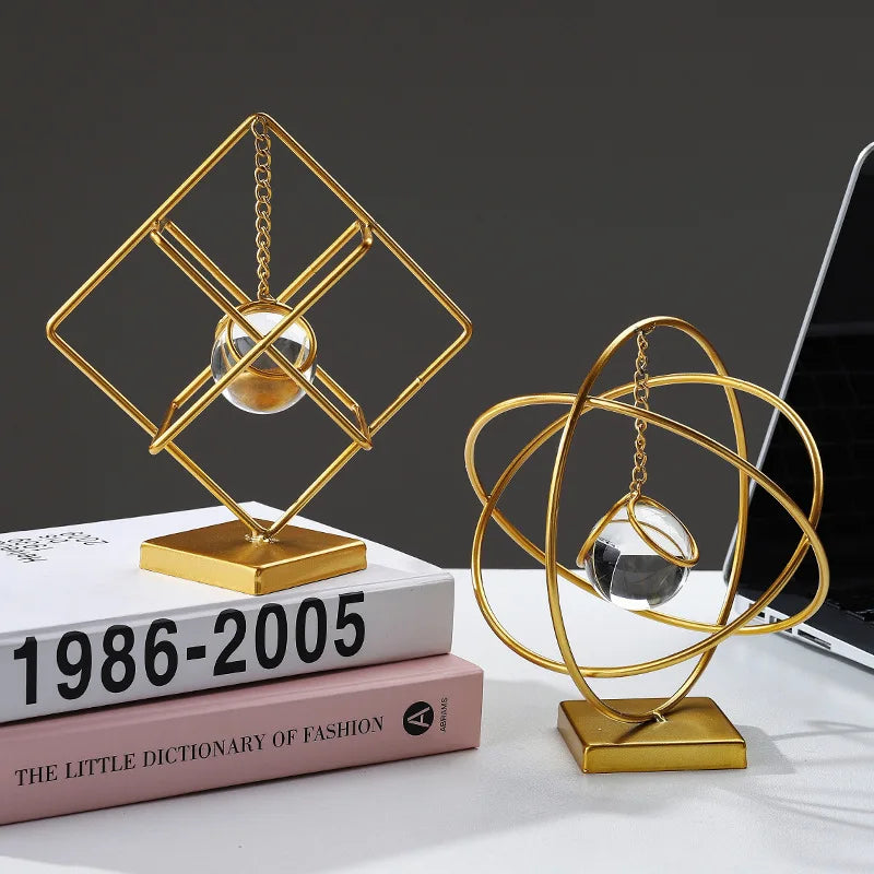 Hemasa  Metal Crystal Ball Pendant Ornament for Living Room/ Office Desktop Decoration