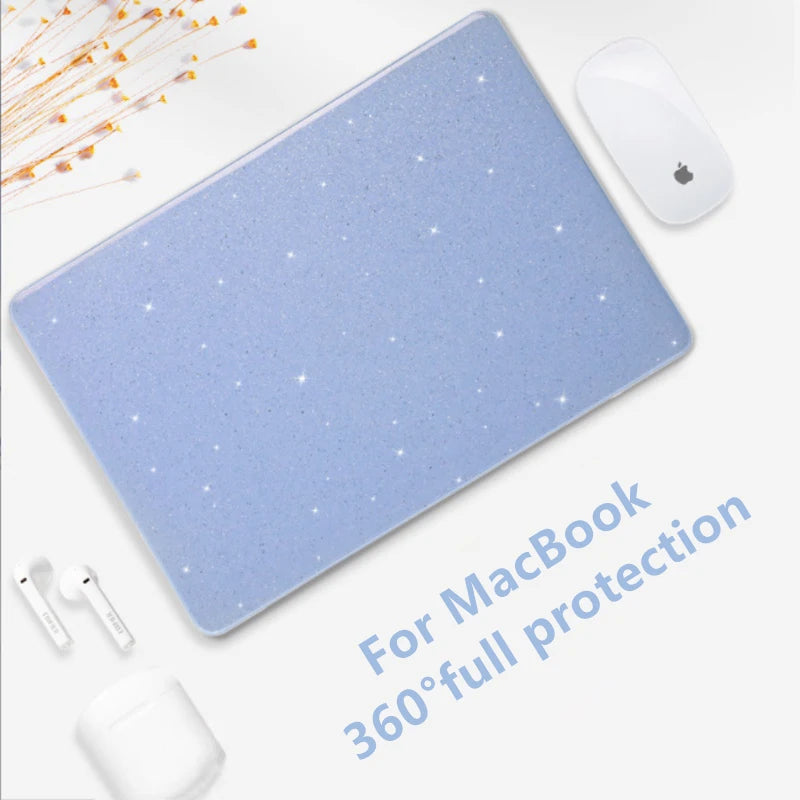 Hemasa Glitter Laptop Case for Macbook Air 13 Case M3 M2 M1 Chip New Air15 M3 Max Cover for Macbook Pro 13 A2338 A2251 Candy Skin Shell