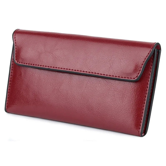 Slim Genuine Leather Women Wallet Long Clutch Coin Purses Luxury Envelope Design Wallets and Purses Ladies Card Holder Phone Bag