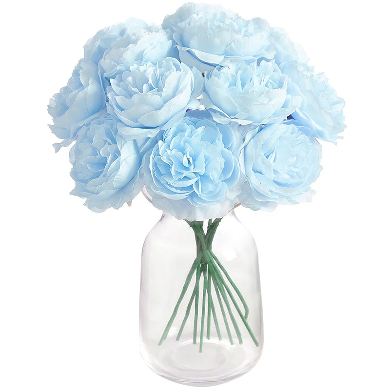6Pcs Artificial Peony Flowers Bouquet 20CM Fake Flower for Home Decor Garden Wedding Decoration Outdoor Vase Flower Arrangement