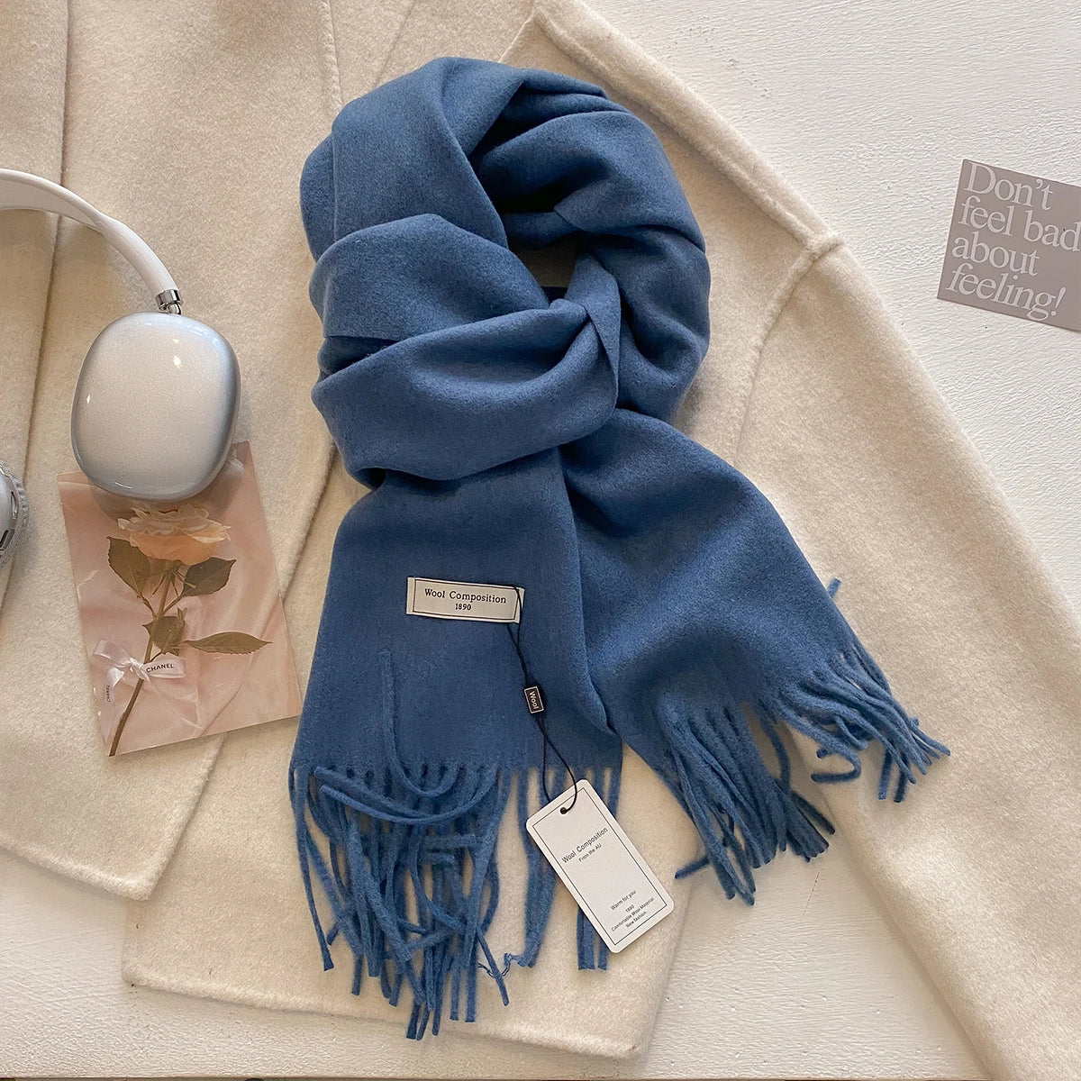 New 26 Color Winter Scarf For Women Long Warm Cashmere Scarves Hijab Solid Lady Shawl Wrap Female Pashmina Bandana Head Scarfs