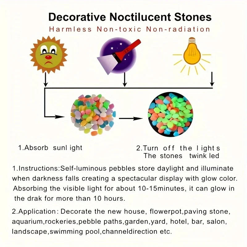 2000PCSGlowing Pebbles Outdoor Garden Decoration Potted Micro Landscape Ornaments Courtyard Glowing Gardening Supplies500-1000PC