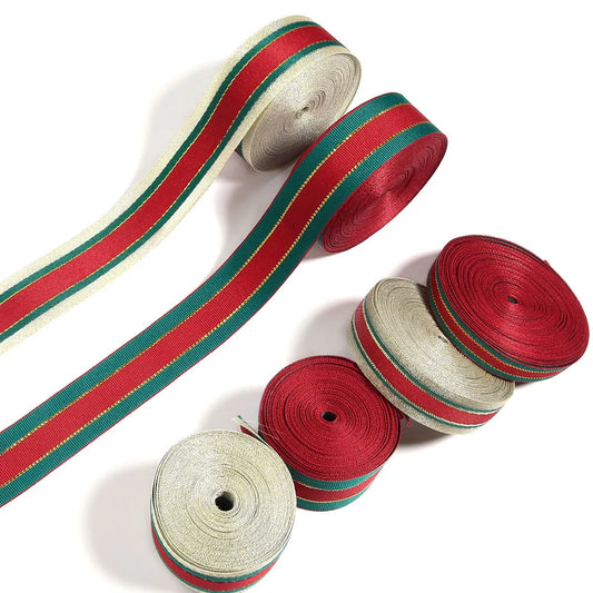 5/10yards 10/15/25/38mm Red Christmas Ribbon for DIY Bow Crafts Party Wedding Christmas Decoration New Year Flower Gift Packing