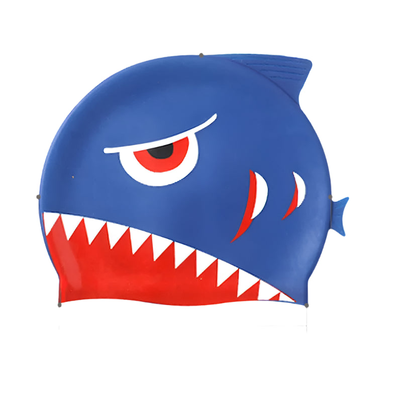 Hemasa Cartoon Cute Fish Shark Silicone Swimming Cap for Children  Kids Swimming Cap