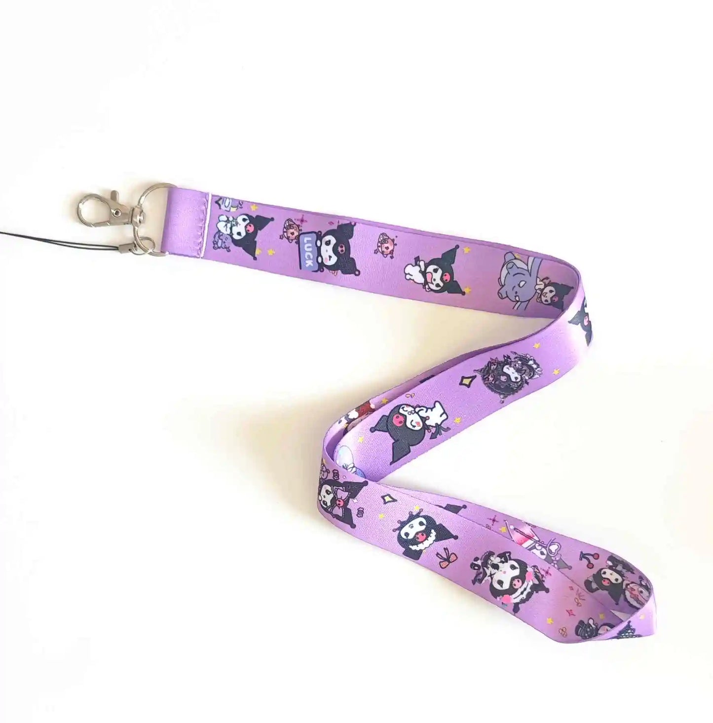Hemasa Kuromi Cartoon Key Lanyard ID Badge Holders Animal Phone Neck Straps with Keyring