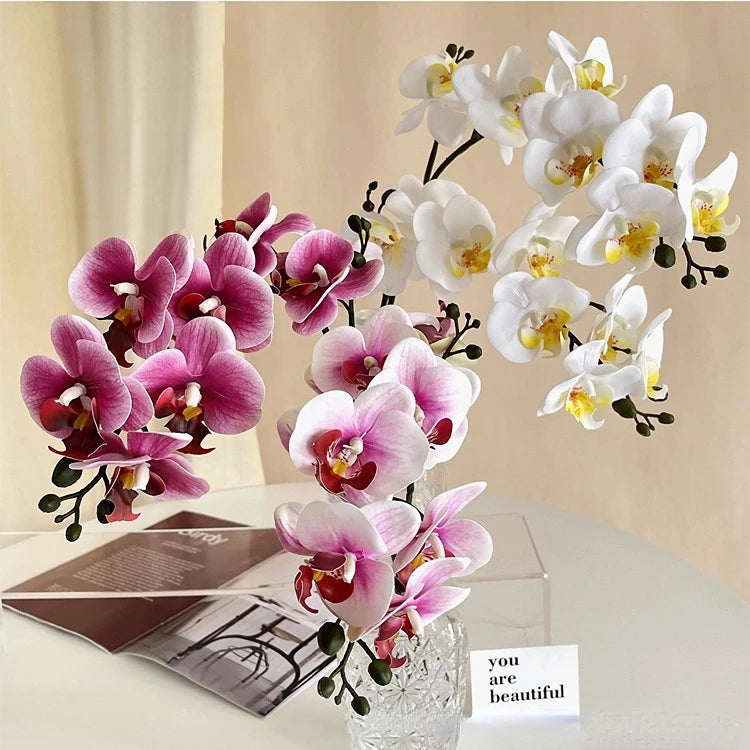 5Pc 3D Print Film Phalaenopsis Artificial Flowers Real Touch Orchids Home Decor Wedding Road Leads Flower Arrangement Bouquet