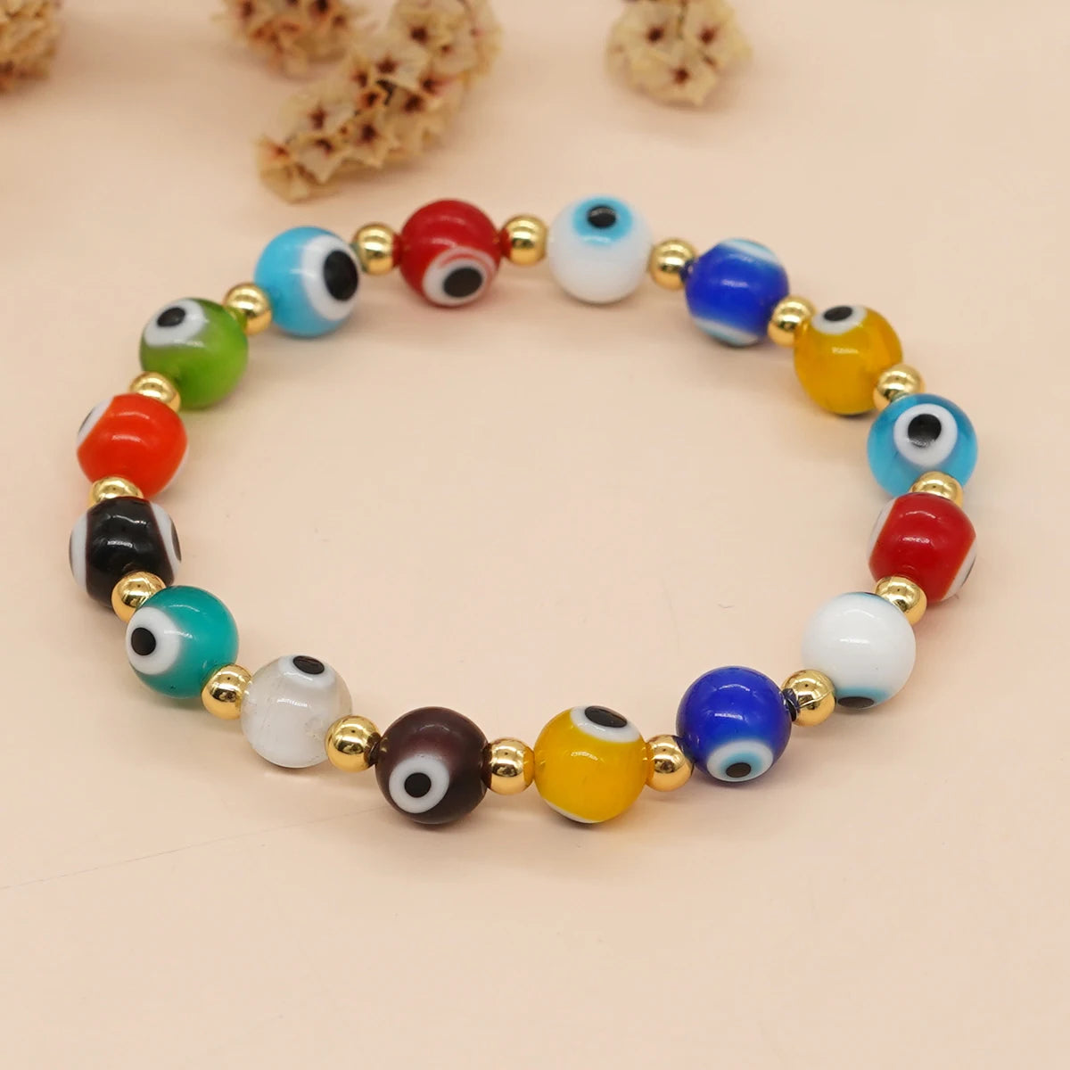 GO2BOHO New Turkish Evil Eye Beads Bracelet Handmade Trendy Friendship Bracelets for Women